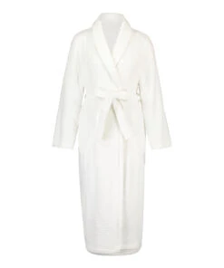 Lange Badjas Fleece Rib - Wit -Optimaal Lingerie Winkel 169369 5