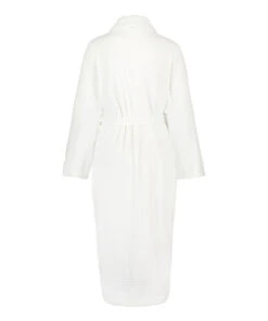 Lange Badjas Fleece Rib - Wit -Optimaal Lingerie Winkel 169369 6