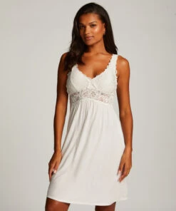 Slipdress Nora Lace - Wit