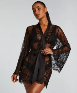 Kimono Lace Isabelle - Zwart