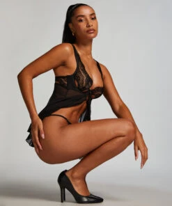 Niet-voorgevormde Beugel Babydoll Seraphina - Zwart