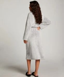 Lange Badjas Fleece - Grijs -Optimaal Lingerie Winkel 199158 4