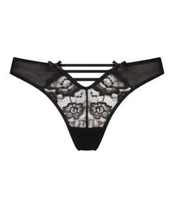 Hoog Uitgesneden String Alessa - Zwart -Optimaal Lingerie Winkel 200485 5