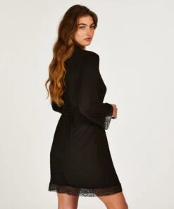 Korte Badjas - Zwart -Optimaal Lingerie Winkel 201793 4