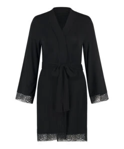 Korte Badjas - Zwart -Optimaal Lingerie Winkel 201793 5