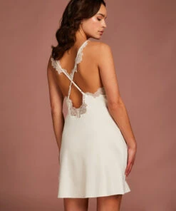 Slipdress Satin Lace - Wit -Optimaal Lingerie Winkel 202335 4