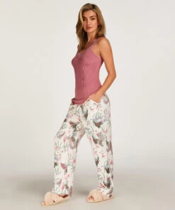 Tall Pyjama Broek Woven - Wit